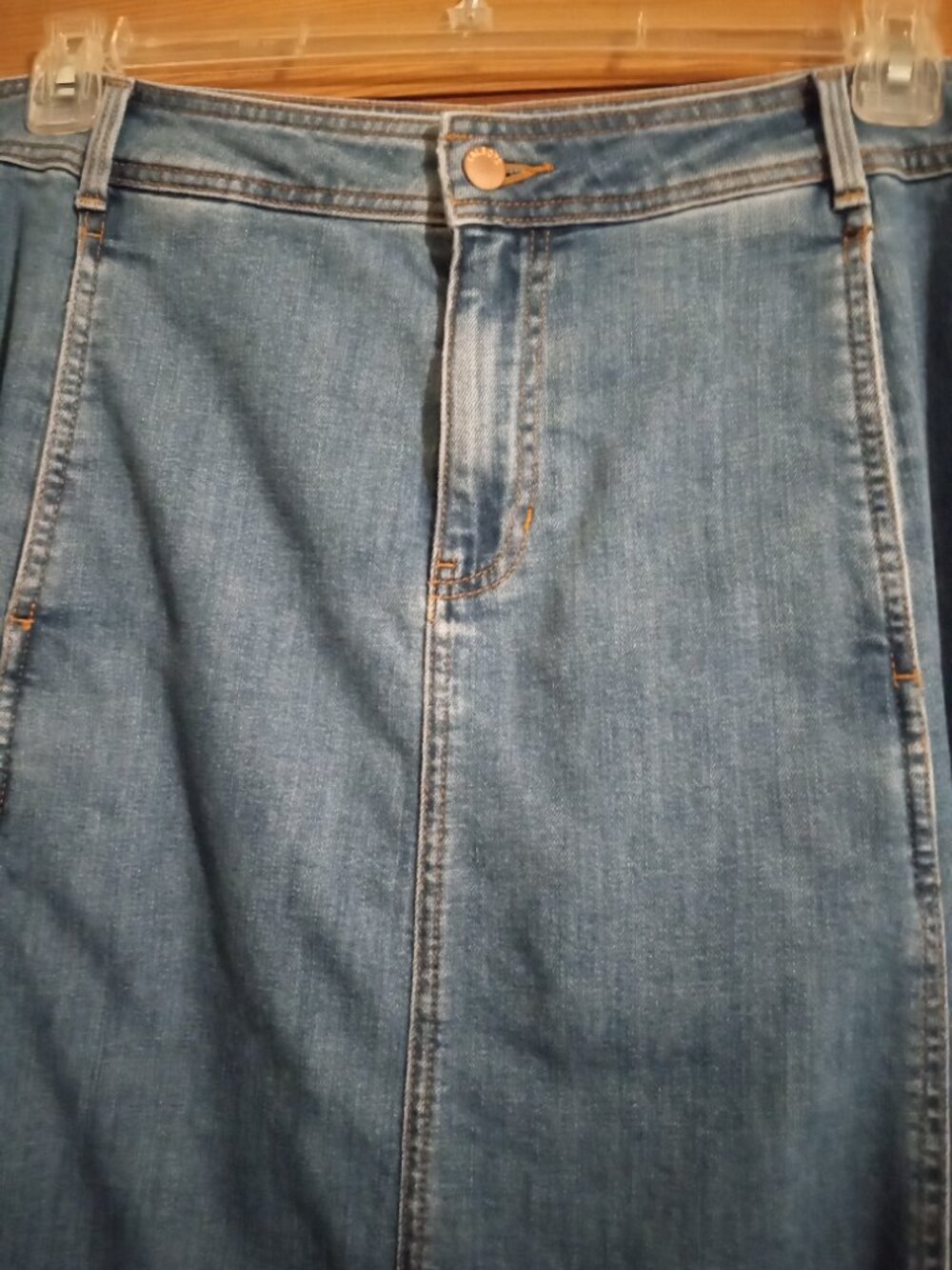 Talbots-Denim Panel Skirt - Picture 4 of 5